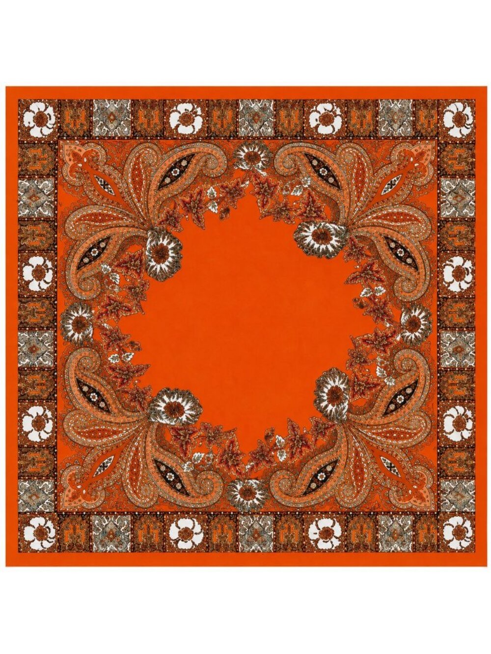 ORANGE SATIN WILD RAG SCARF | 35x35 PAISLEY SCARF | WESTERN COWGIRL SCARF | BOHO